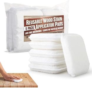 IMPRESA [6 Pack] Wood Stain Applicator Pads - Lint-Free Microfiber Applicator Staining Pads - Polishing, Cleaning, & Floor Wax Applicator Pad - 4" x 3.25" x .75" Reusable Applicator - Stain Pads Set