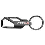 iPick Image for GMC AT4 Gunmetal Black Carabiner-style Snap Hook Metal Key Chain Keychain, Only Official Licensed, Black, Large