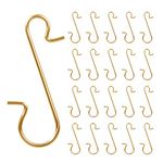 Naler 120pcs Christmas Ornament Hooks, S-Shaped Hooks Stainless Steel Christmas Tree Hangers Hooks for Christmas Decorations, Christmas Stockings, Xmas Party Decor, Gold