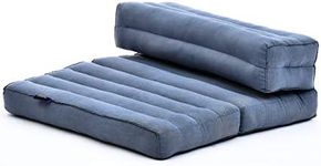 Leewadee Foldable Floor Mattress – 2 in 1 Floor Meditation Mat for Yoga and Relaxation, Seating Futon with Kapok, 50 x 70 cm, Anthracite