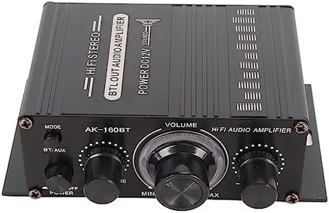 AK-160BT Bluetooth 5.0 Power Amplifier, 12V 20Hz to 20KHz 2 Channel Stereo Digital Audio Amplifier, Aluminium Alloy Clear Sound Quality for Car Home