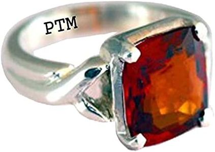 Ptm 925 Sterling Silver Gomed (Hessonite) 3.25 Ratti or 3 cts Natural Gemstone Bis Hallmark Ring for Men & Women