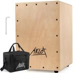 AKLOT Cajon Drum Box 12" Cajons Percussion Instrument Acoustic Jam Full Size Cajons Betula Wood Percussion Box Internal Adjustable Snares with Gig Bag