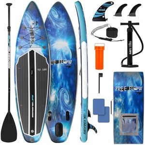SereneLife Stand up Paddle Board Inflatable - Non-Slip SUP Paddle Board Paddle, Pump, Leash, and Accessories - Fun Water inflatable paddle board for Adults and Youth with Wide Stable Design