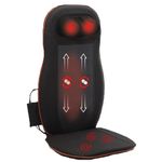 JSB HF23 Back and Neck Massage Chair with Adjustable Height Rollers for Office Seat Use | 2D 3D Shiatsu Deep Kneading | Compression Heat Vibration Massage with Spot and Rolling Function