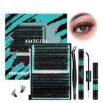 Lash Extension Kit 320Pcs,DIY Individual Lashes Clusters Kit,Lash Bond And Seal,Lash Remover For Eyelashes Extensions,Lash Applicator Tool For False Eyelash Cluster Kit At Home(80100D,D-Mix10-16mmKit)