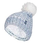 HEAT HOLDERS - Ladies Nordic Knit Fleece Lined Cuffed Thermal Winter Bobble Hat with Pom Pom (One Size, Denim (Lund))