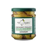 Mr Organic - Organic Grilled Artichoke Antipasti 190g - Non GMO & Preservative Free - Gluten Free & Vegan - Made With Organic Artichokes - Pack of 1