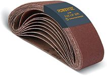 POWERTEC 401408 2-1/2 x 14 Inch Sanding Belts, 80 Grit Aluminum Oxide Belt Sander Sanding Belt for Porter Cable 371 & 371K Belt Sander, Wood & Paint Sanding, Metal Polishing, 10PK