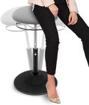 Mount-It! Height Adjustable Wobble Stool - Ergonomic Standing Desk Chair for Office, Wobble Stools for Classroom Seating Ergonomic Stools, 360° Swivel & Rocking Motion - Foam Padded, Non-Slip in Black