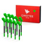 SWIFTEE Premium 10 Degree Golf Tees for Driver or Iron - Help Reduce Spin & Slice, Improve Distance & Precision (Pack of 10 Tees) (Green, 83mm)