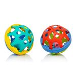 innovitoy ABS Plastic 2Pcs Biggie Ball Rattles for Baby 0-6 Months | New Born Baby Toys Rattle Set with Fun Colors & Soft Rattling, Bpa Free Newborn Teether, Pack - Made in India, Multicolor