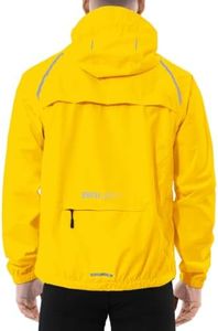 baleaf Men's Rain Jacket Waterproof Hood Lightweight Packable Yellow 2XL