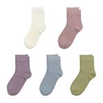 Kids Bamboo School Socks Super Soft flat Seam Solid Color Socks Anti Odor Thin Breathable Stretch Cuffs Girls Boy 5 Pairs (Medium, Assorted)