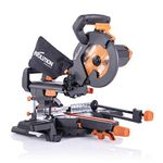 Evolution Power Tools R210SMS+ 210 mm Multi-Material Sliding Mitre Saw with Plus Pack, 230 V