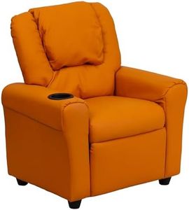 Flash Furniture Contemporary Orange Vinyl Kids Recliner with