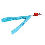 ZOUKFOX Retractable Lanyard Hook Fishing Fish Clip Hand Controller Tackle Tool Fishing Body Grip Clamp Gripper Grabber with Lock Switch (Blue)