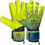 Keeperking Unisex Goalkeeper Football Gloves for Adults, Children, Teenagers with and without Finger Protection, Removable Fingersave, 4 mm (6, Yellow)