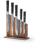 Yatoshi Magnetic Kitchen Knife Block Set 6 Pcs - Japanese 67 Layer High-Grade VG-10 Damascus Steel Knives, Sharp, G10 Handle Professional Kitchen Knife Set