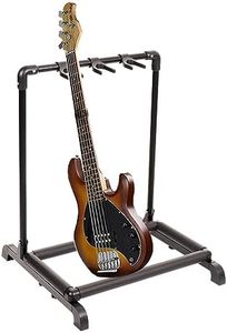 YEVVAIOC Multiple-Guitar Rack Stand Foldable, 3-Space Folding Guitar Stand Multiple Instrument Stage Studio Display Rack Movable 3 Holder.