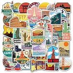 50 PCS Travel Map City Stickers Wor