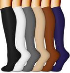 CHARMKING Compression Socks for Women & Men Circulation 6 Pairs 15-20 mmHg is BEST Graduated for Nurses, Support, Athletics, Cycling, Running, Flight Travel, Pregnancy Boost Performance(Multi 01,L/XL)