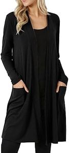 Générique Cardigan Femme Cardigan Élégant à Manches Longues pour Femme avec Poches, Noir, 3XL Grande Taille Cardigan Femme Ete Femmes Drapé Cardigan Gilet Gilet Long Femme Chic et Elegant S-5XL