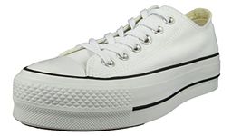 Converse Women Chuck Taylor All Star Canvas Platform Low Top Sneakers White, 6 UK