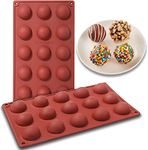 Zollyss 15 Holes Silicone Mold For Chocolate,Cake,Jelly,Pudding,Handmade Soap,Round Shape Half Sphere Mold Non Stick,Bpa Free Cupcake Baking Pan(Pack Of 1,Color: Multi),29.6 x 16.9 x 3.1 Centimeters