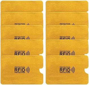 TIESOME 10pcs RFID Card Holder, RFID Blocking Sleeves Waterproof Credit Card Sleeves Set RFID Identity Card Protector Secure Sleeve Portable Durable RFID Card Sleeves for Women Men Wallet(Gold)