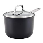 KitchenAid Hard Anodized Induction Nonstick Sauce Pan/Saucepan with Lid, 3 Quart, Matte Black