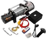 VOLTZ EWS-12000U 12v Electric winch with steel rope (5443kg) single line, battery-operated Remote control winch Cable (27M/9.5mm) alloy steel