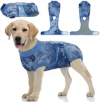 Kuoser Dog Surgery Recovery Suit, Anti Licking Pet Surgical Suit for Dogs Male Neuter, Female Dog Surgery Suit for Spay Subsititute E-Collar Cone, Dog Body Suits After Surgery Blue Tie Dye L