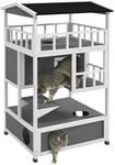 PawHut Wooden Outdoor Cat House, Fe