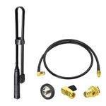 Bingfu Dual Band VHF UHF 136-520MHz 18.5 inch Foldable CS Tactical SMA Female Ham Radio Antenna with 3 feet Extension Relocation Cable for Kenwood Baofeng BF-F8HP UV-5R UV-82 BF-888S GT-3 Ham Radio