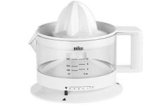 Braun House Hold CJ3000 Electric Citrus Press, 350 ml Bowl with Scale, Adjustable Pulp Control, Automatic Start/Stop, Cable Storage - White