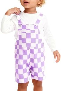 Haloumoning Toddler Baby Boys Checkered Overalls Kids Sleeveless Jumpsuit Shorts Summer Romper with Pocket 9M-8Y
