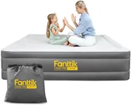 Fanttik OQ22 Pro Queen Air Mattress with Built-in Pump, 22" Queen Size Inflatable O'Smell Air Mattress, 720 LBS Support, Portable & Waterproof Airbed for Home, Camping, Guests - Grey