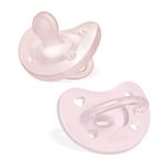 Chicco PhysioForma Soother for Babies (2-6 Months) | Baby Pacifier with Unique Shape to Support Baby's Breathing | Soft Silicon Material | BPA Free (Soft Pink)