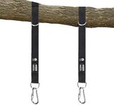 Tree Swing Hanging Strap - 5ft Swing Straps Outdoor Suspension Accessories Kit, Holds 2200lbs with Stainless Carabiners, Easy Installation, Perfect for Baby/Garden/Toddler Swing (Black)