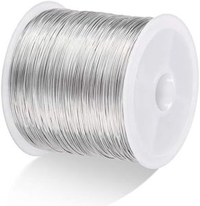 MIKIMIQI 328Ft Jewelry Wire Craft Wire 26 Gauge Tarnish Resistant Jewelry Beading Wire Copper Beading Wire for Jewelry Making Supplies and Crafting, 0.4mm X 100m (Silver Color)