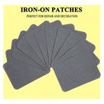 GYGYL 12Pcs 100% Cotton Iron-on Patches, Repair Patches for Clothing, Iron on for Inside Jeans and Clothing Repair (Dark Grey)