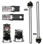 EWH-02 Electric Water Heater Tune-Up Kit, Water Heater Parts - Two 4500W 240V Heater Elements, Universal Upper Water Heater Thermostat, Lower Thermostat and Protective Covers. Fits Most brands