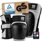 99FLIPS Skate pads adult - Knee and Elbow Pads incl. Wrist Guards - Elbow knee pads for Skateboard, Scooter and Inline Skating - Size M in Grey - skating pads skateboard pads