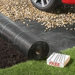 Pro-Tec 2m x 50m Heavy Duty 100g Weed Control Membrane Ground Cover Landscape Fabric FREE PEGS (50 Free Pegs)