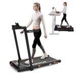 LIKESPORTING Folding Treadmill,1400W Foldable Under Desk Treadmill with Remote Control,Speaker,Wide Running Belt,Transport Wheels,Walking Pad Treadmill,Protable Walking Running Machine,1-12km/h