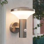 NBHANYUAN Lighting® LED Outside Lights Mains Powered with Motion Sensor,SUS304 Stainless Steel PIR Outdoor Wall Light for Patio,Porch,Front Door 3000K Warm Light 220-240V IP44