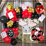 123 PCS Casino Theme Balloon Garland Arch Kit with Game Night Poker Card Latex Balloon for Casino Royale Birthday Las Vegas Night Hollywood Theme Party Decorations