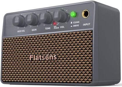 Flatsons FBA-10 Guitar Amplifier, Drive/Clean Tone Electric Guitars Amp, 10W Mini Portable Amp with Type-C Rechargeable Battery 6H Work, Wireless Vintage Guitar Speaker for Practice Travel (Gray)
