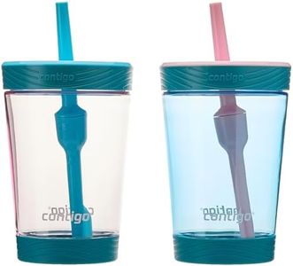 Contigo Kids Spill-Proof 14oz Tumbler with Straw and BPA-Free Plastic, Fits Most Cup Holders and Dishwasher Safe, 2-Pack Strawberry Cream & Blue Raspberry